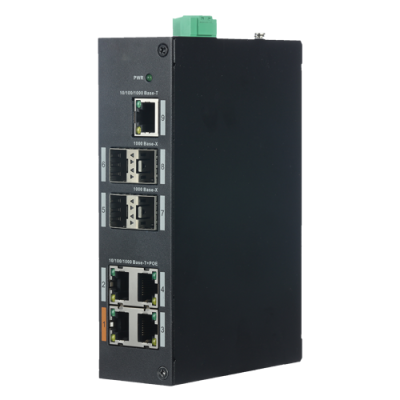 Switch PoE 4 portas PoE+ RJ45 + 1 Porta RJ-45 4 Portas SFP Gigabit-X-Security XS-SW0904HIPOE-GF-96
