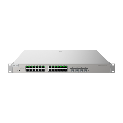 Reyee Switch PoE Cloud Layer 3 24 Portas PoE RJ45 Gigabit + 4 Gigabit SFP 30W por porta 802.3af/at / Máximo 370W-Ruijie RG-NBS5100-24GT4SFP-P