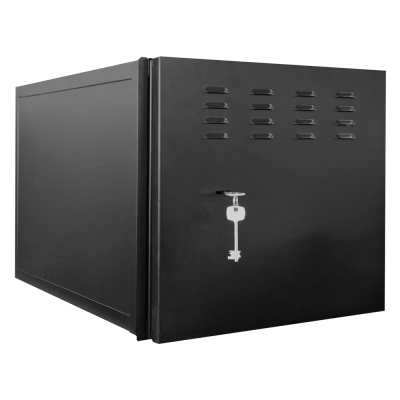 Cofre Metálico 6U com Ventilação lojaCCTV LOCKBOX-6U-SL