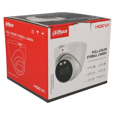 Câmara com fios (Coaxial) Turret Branca 2mpx 3.6mm 40m Microfone IP67 - Dahua HAC-HDW2249T-A-LED