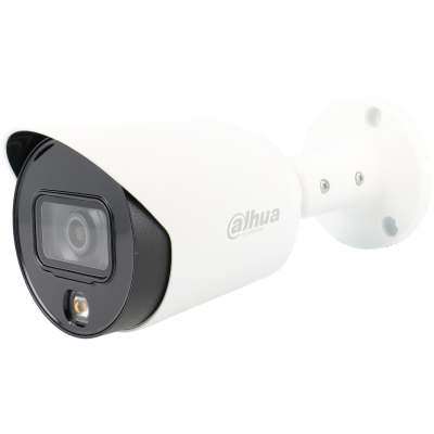 Câmara com fios (Coaxial) Bullet Branca 2mpx 3.6mm 20m IP67 - Dahua HAC-HFW1239T-LED