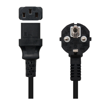 Cabo de alimentação Conector CEE7 macho - C13 feminino Condutor AWG18- AC-EU-C13- AC-EU-C13