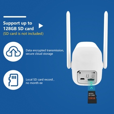 Câmara sem fios (WiFi) Dome Branca 3mpx  - Hiseeu C40