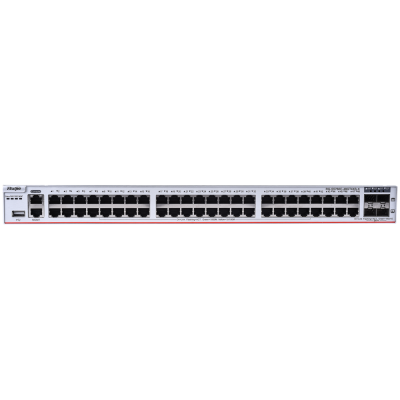 Interruptor de rede Netgear GS752TP com 52 portas Ethernet e duas portas SFP