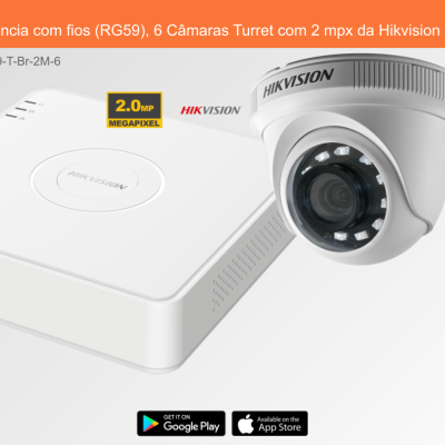 Sistema de videovigilância com câmaras brancas e gravador