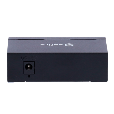 Dispositivo eletrônico preto com entrada DC 5V e logo 'S series'