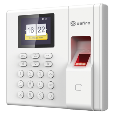 Controlo de Presença Impressões digitais, Cartão MF e Teclado 1.000 gravações / 100.000 registos-Safire SF-AC3002KMFD-IP
