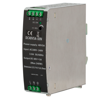 Fonte Alimentação Carril DIN lojaCCTV DC 48V 5A 240W (AC 100-240V)