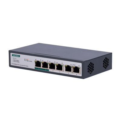 Switch PoE 4 portas PoE+ FE + 2 GE Uplink Velocidade 4 x10/100Mbps + 2 x10/100/1000Mbps-SW0604POE-800M-60W