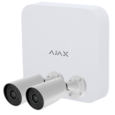Kit Ajax AJ‑NVRKIT108‑2XBullet‑W com NVR 8 CH PoE + 2 Câmaras Bullet 2 MP Wi‑Fi
