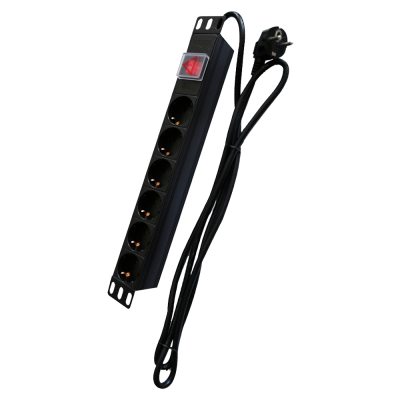 PDU 6 Tomadas 1U c/ Interruptor lojaCCTV PDU-6P1U-SWITCH