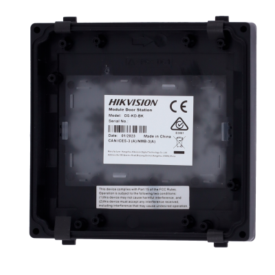 Módulo plástico preto para estação de porta HIKVISION com etiqueta