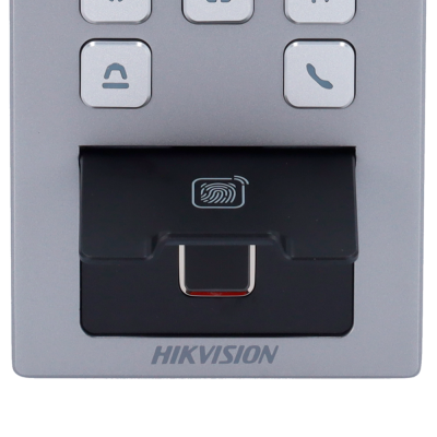 Controlo de acesso com câmara Impressão digital, cartão MF/MF DESFire, QR e PIN 10.000 utilizadores | 300.000 registos-Hikvision DS-K1T502DBFWX-C