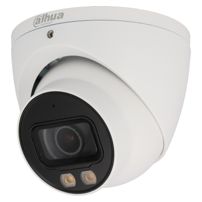 Câmara com fios (Coaxial) Turret Branca 2mpx 3.6mm 40m Microfone IP67 - Dahua HAC-HDW2249T-A-LED