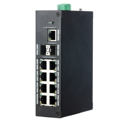 Switch Industrial X-Security 9 portas RJ45 + 2 Porta Uplink (SFP) Velocidade 10/100/1000 Mbps-X-Security XS-SWI1100-GDIN