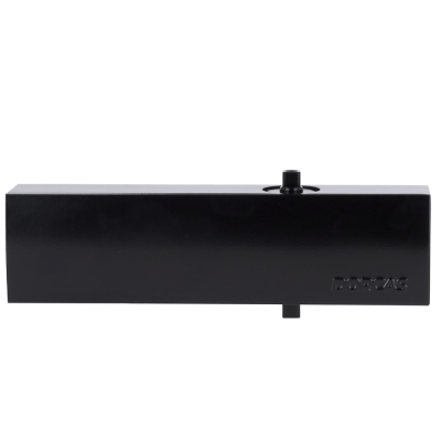 Barra luminosa preta de metal com botão e texto TOOYANG