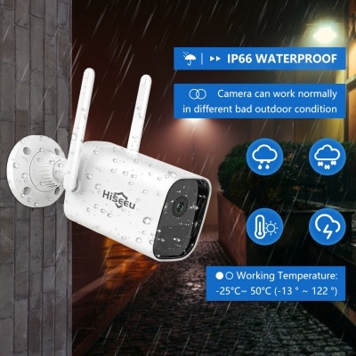 Câmara sem fios (WiFi) Dome Branca 3mpx  - Hiseeu C40