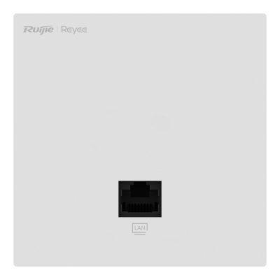 Tomada de rede LAN branca com conector RJ45 preto