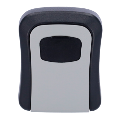 Control remoto portátil cinza e preto com botão único