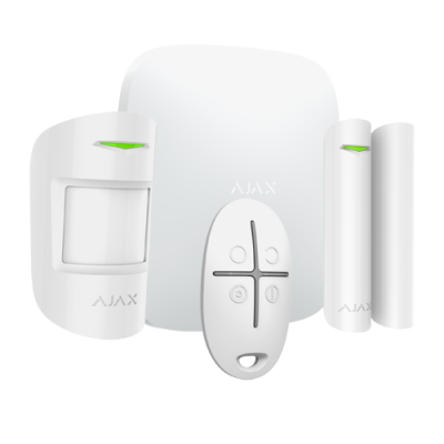 Kit Alarme Sem Fios AJAX AJ-HUBKIT-W | Hub, Detetor, Contato Magnético e Comando