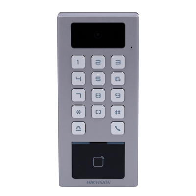 Controlo de acesso com câmara MF/MF DESFire, cartão QR e PIN 10.000 utilizadores | 300.000 registos-Hikvision DS-K1T502DBWX-C