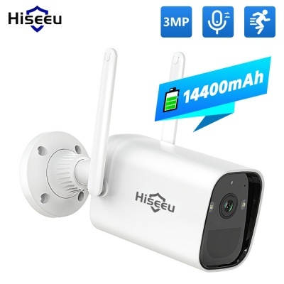 Câmara sem fios (WiFi) Dome Branca 3mpx  - Hiseeu C40