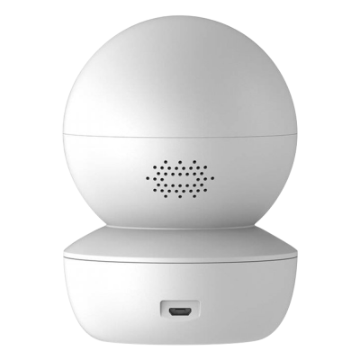 Câmara de segurança branca com alto-falante e porta micro USB