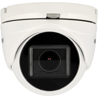 Câmara de segurança dome branca com lente preta quadrada central