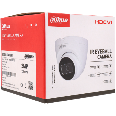 Câmara com fios (Coaxial) Turret Branca 2mpx 25m IP50 - Dahua HAC-HDW1200TRQ