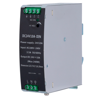 Fonte Alimentação Carril DIN lojaCCTV DC 24V 10A 240W (AC 100-240V)