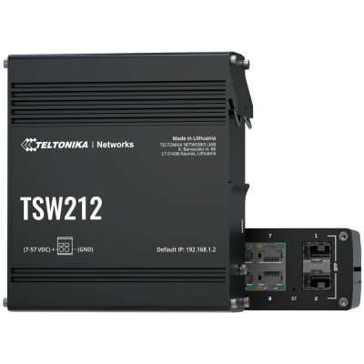 Teltonika Switch PoE Gestionable Industrial 8 portas Ethernet RJ45 Gigabit +2 SFP Gigabit VLAN/Loop Prevention/STP/RSTP/Port Mirroring-TK-TSW212