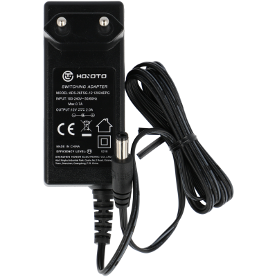 Adaptador de energia HOZOTO preto com cabo e plugue