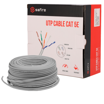 Bobine UTP Cat5e 100 m PVC - Safire SF-UTP5E-100-24AWG-G