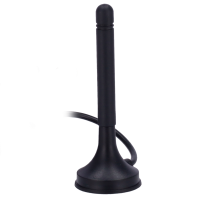 Antena preta com base larga e cabo