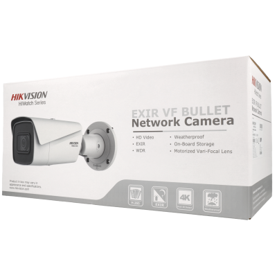 Câmara com fios (PoE) Bullet Branca 8mpx 2.8mm 50m IP67 - Hikvision HWI-B780H-Z