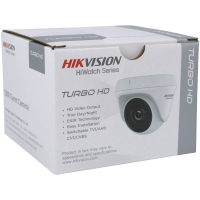 Câmara com fios (Coaxial) Turret Branca 1mpx 2.8mm 30m  - Hikvision HWT-T110-P