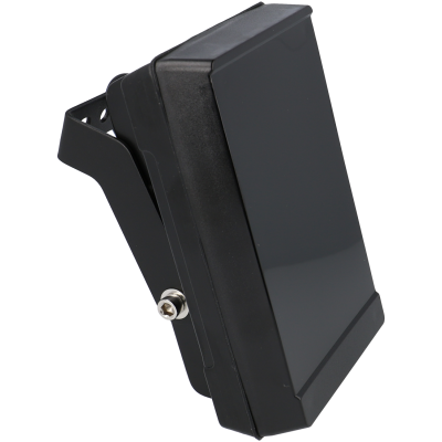 Projetor ou holofote retangular preto com suporte ajustável