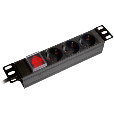 Régua PDU 10' 3 Schuko com Interruptor (1U)