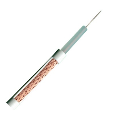 Cabo coaxial RG59, 100 metros - Branco-lojaCCTV RG59-100B-lojaCCTV RG59-100B