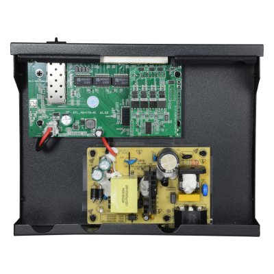 Switch PoE 6 portas (4 portas + 1 uplink + 1 SFP)-lojaCCTV SW0604-GF-60-HIPOE