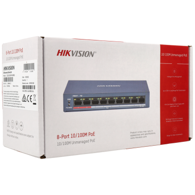 Switch Hikvision PRO 9 portas com 8 portas PoE-Hikvision DS-3E0109P-E/M(B)-Hikvision DS-3E0109P-E/M(B)
