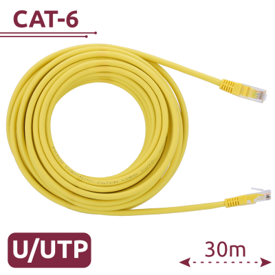 Cabo de Rede Cat6 UTP RJ45 30m Interior Amarelo lojaCCTV