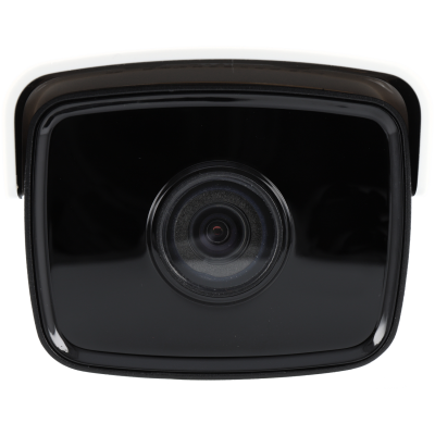 Câmara de segurança preta e branca com lente central