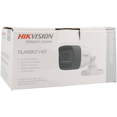 Câmara com fios (Coaxial) Bullet Branca 8mpx 2.8mm 40m IP66 - Hikvision HWT-B181-M