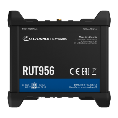 Teltonika Router 4G Industrial 4 portas Ethernet RJ45 Fast Ethernet Dual SIM 4G (LTE) Cat 4 até 150Mbps-TK-RUT956