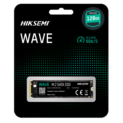 Embalagem preta e verde de SSD HIKSEMI WAVE 128GB M.2 SATA