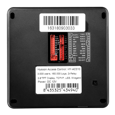 Controlo de acessos autónomo Hysoon Impressões digitais e cartão EM 3.000 gravações / 160.000 registos-HY-AC010