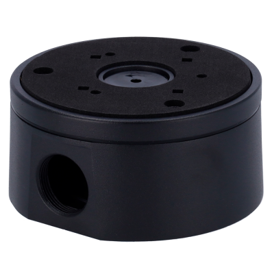 Base ou suporte redondo preto com várias aberturas