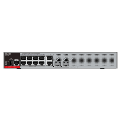 Ruijie Switch PoE Cloud gerenciável L2+ 8 portas RJ45 GE + 2 SFP 2.5Gigabit portas [%VAR%] 8 Portas PoE+ / Até 125W potência total-Ruijie RG-S2915-10GT2MS-P-L