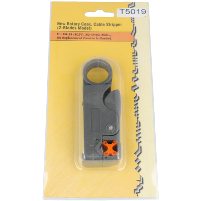Descascador de cabo coaxial em embalagem amarela